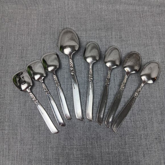 Community South Seas 8 Spoon Lot Mid Century Modern Replacements Pieces Bon Bon - Picture 6 of 9